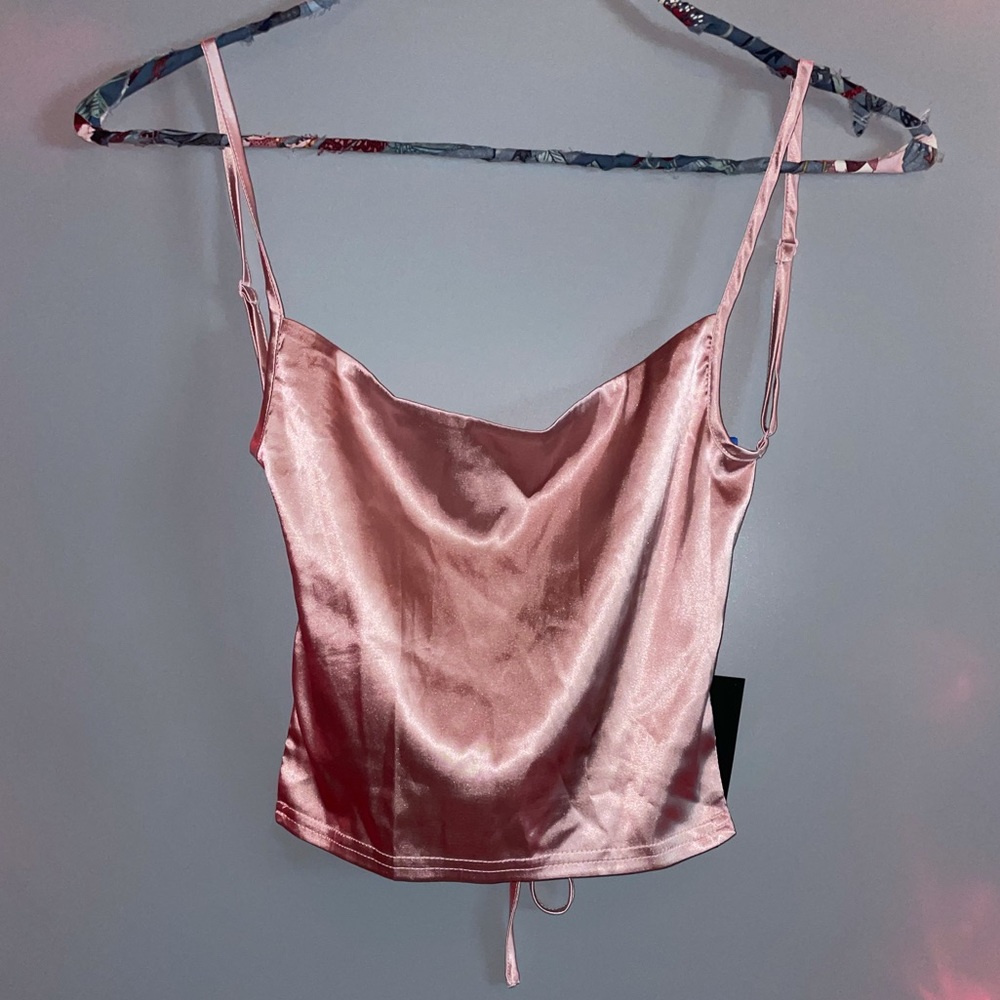 Pink satin top